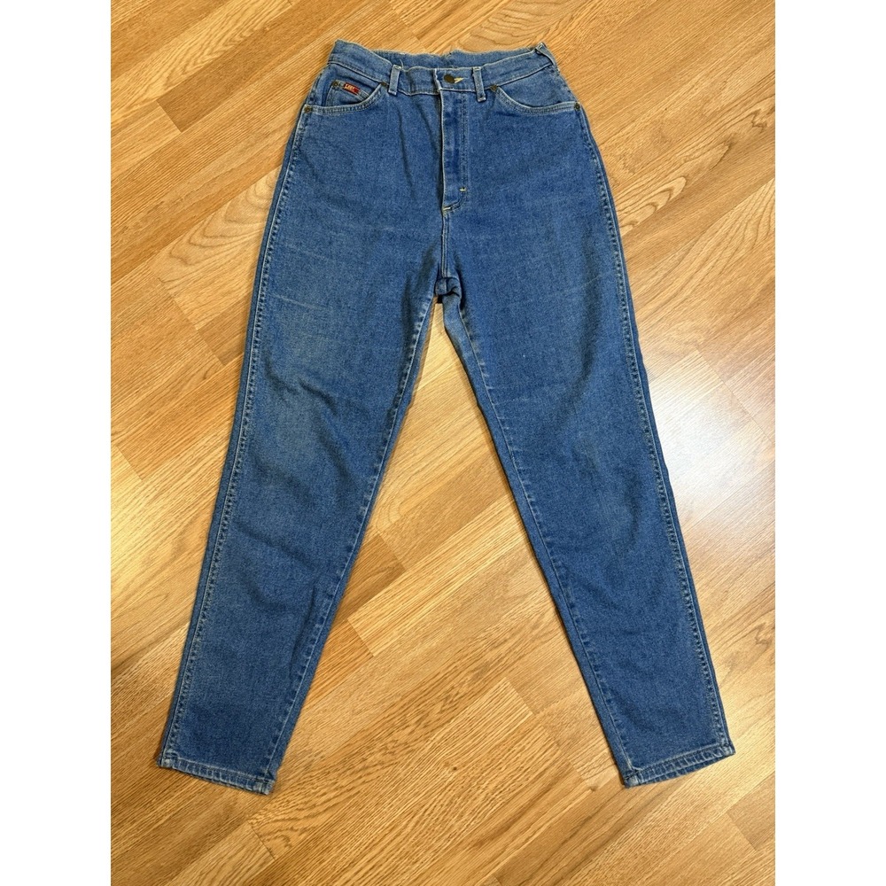 Vintage 90s Lee Riders Mom Jeans Women's 26x30 High Rise Blue Denim Tapered Leg